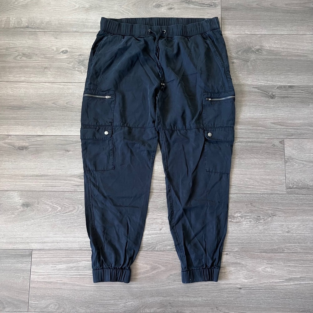 Banana Republic Womens Navy Blue Lyocell Cargo Utility Jogger Pants Size L